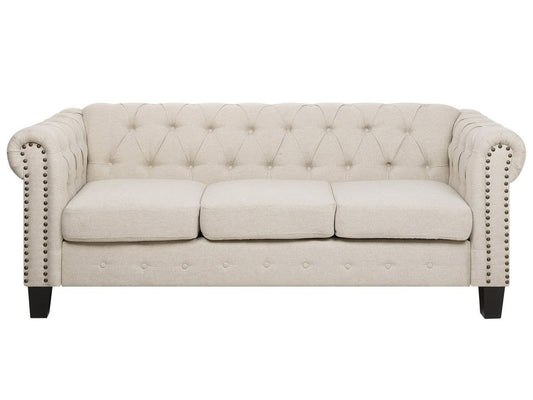 3-Sitzer Sofa beige gerade Beine CHESTERFIELD