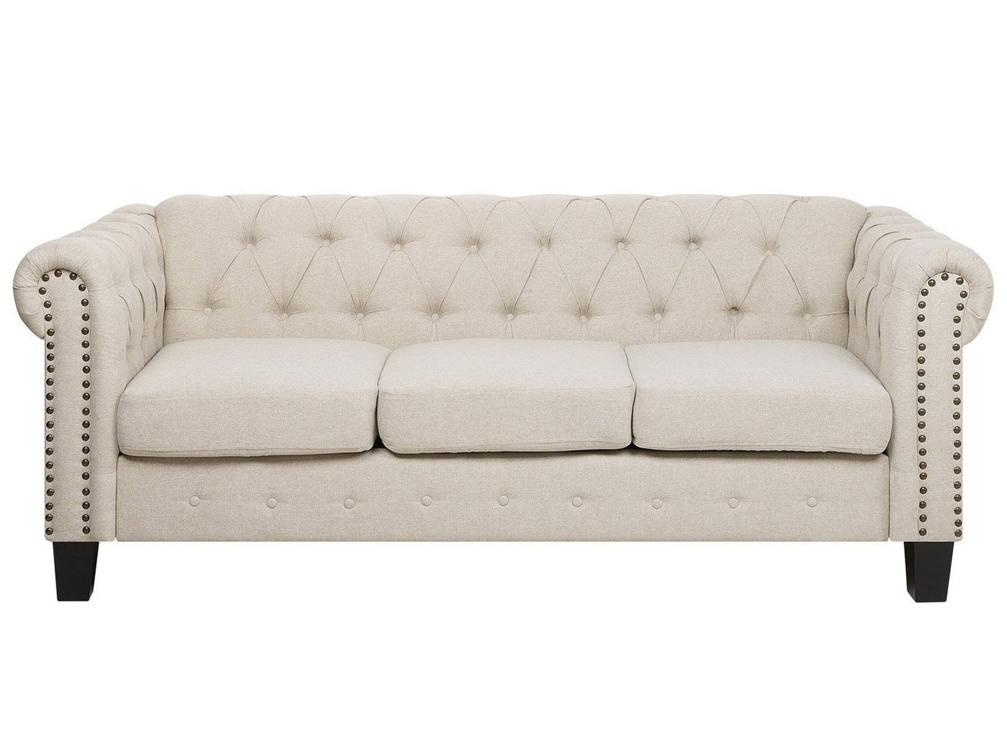 3-Sitzer Sofa beige gerade Beine CHESTERFIELD
