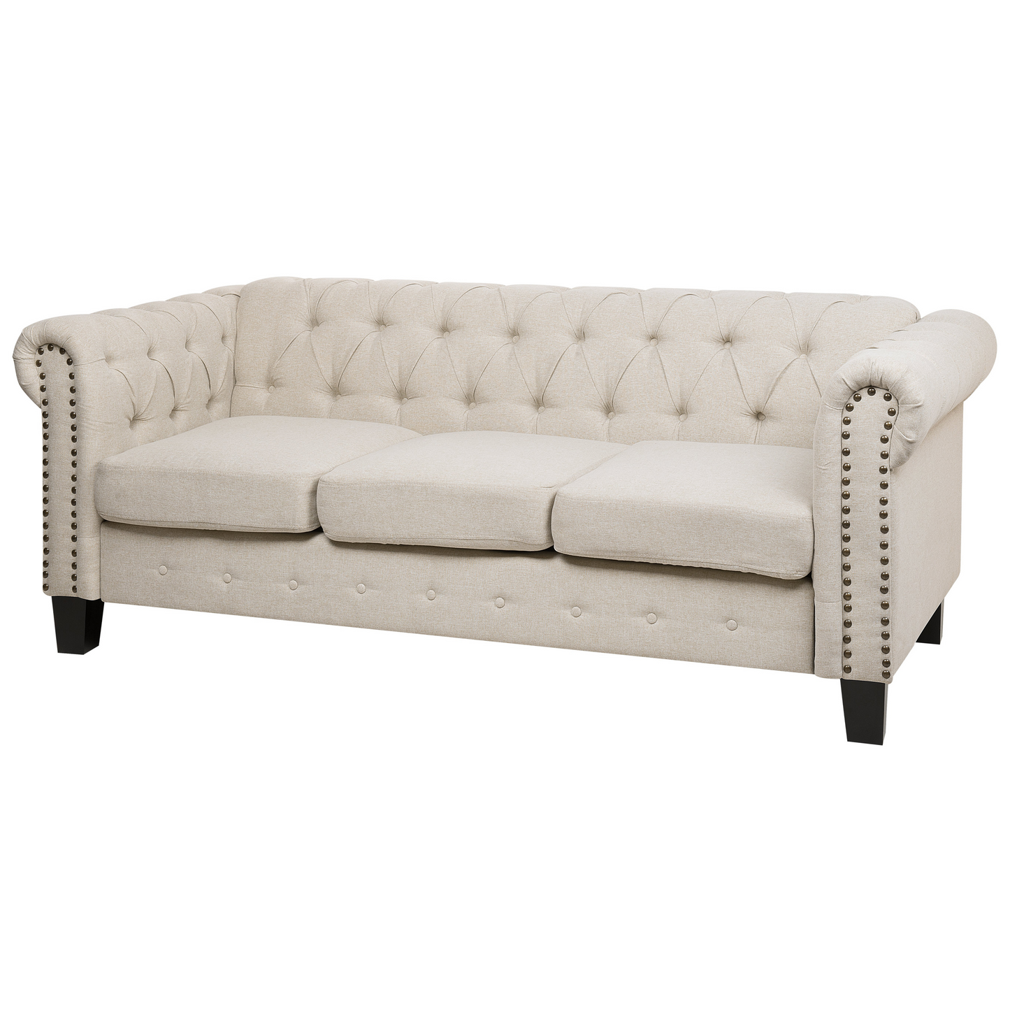 3-Sitzer Sofa beige gerade Beine CHESTERFIELD