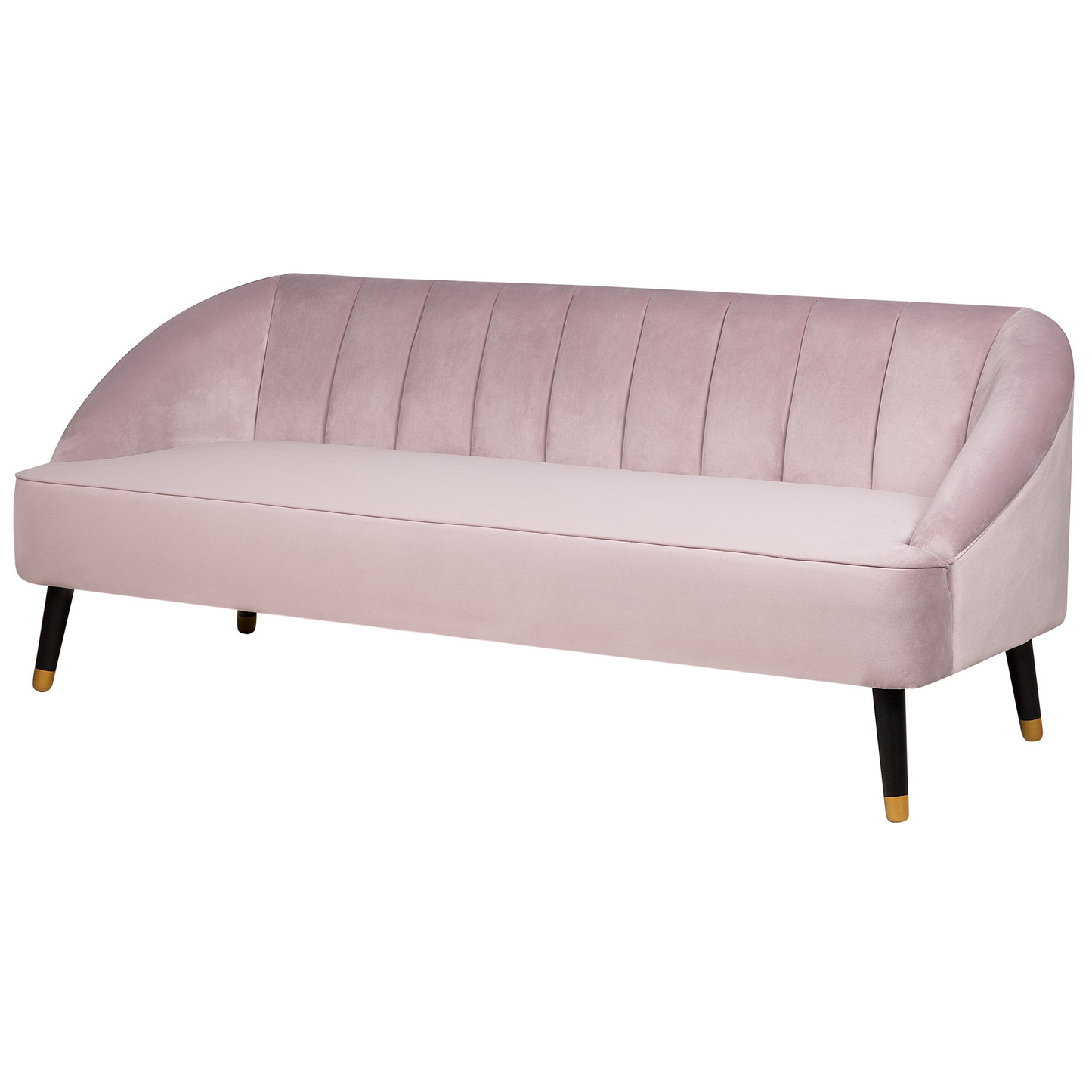 3-Sitzer Sofa Samtstoff rosa ALSVAG