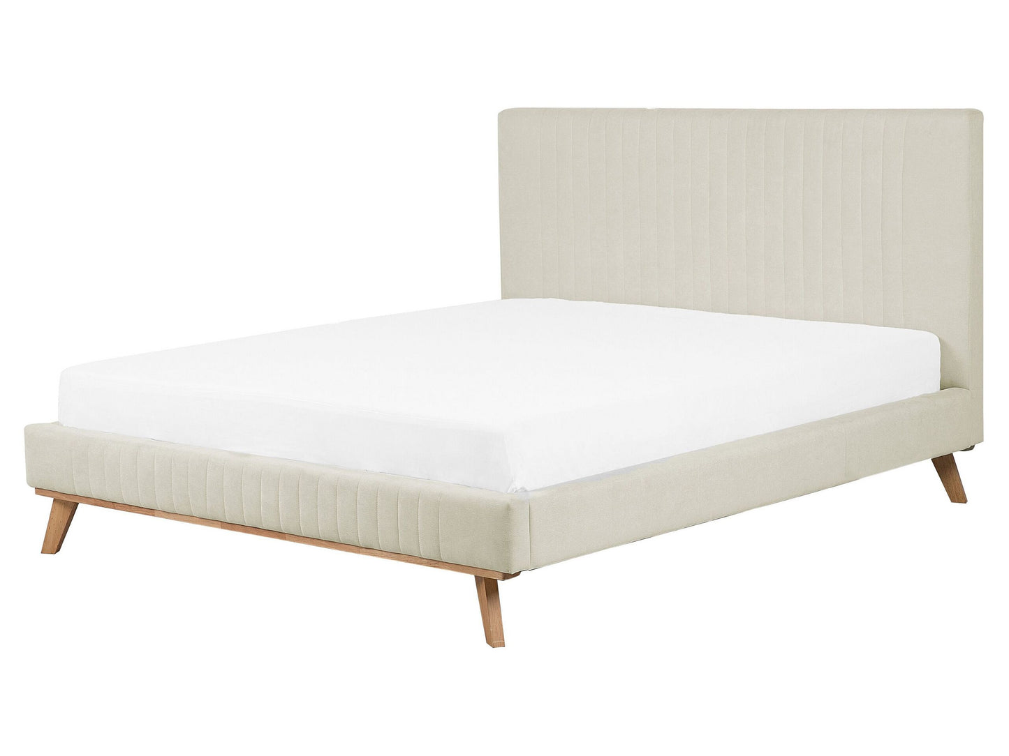 Bett mit Lattenrost Chenillegewebe TALENCE 160 x 200 cm Hellbeige