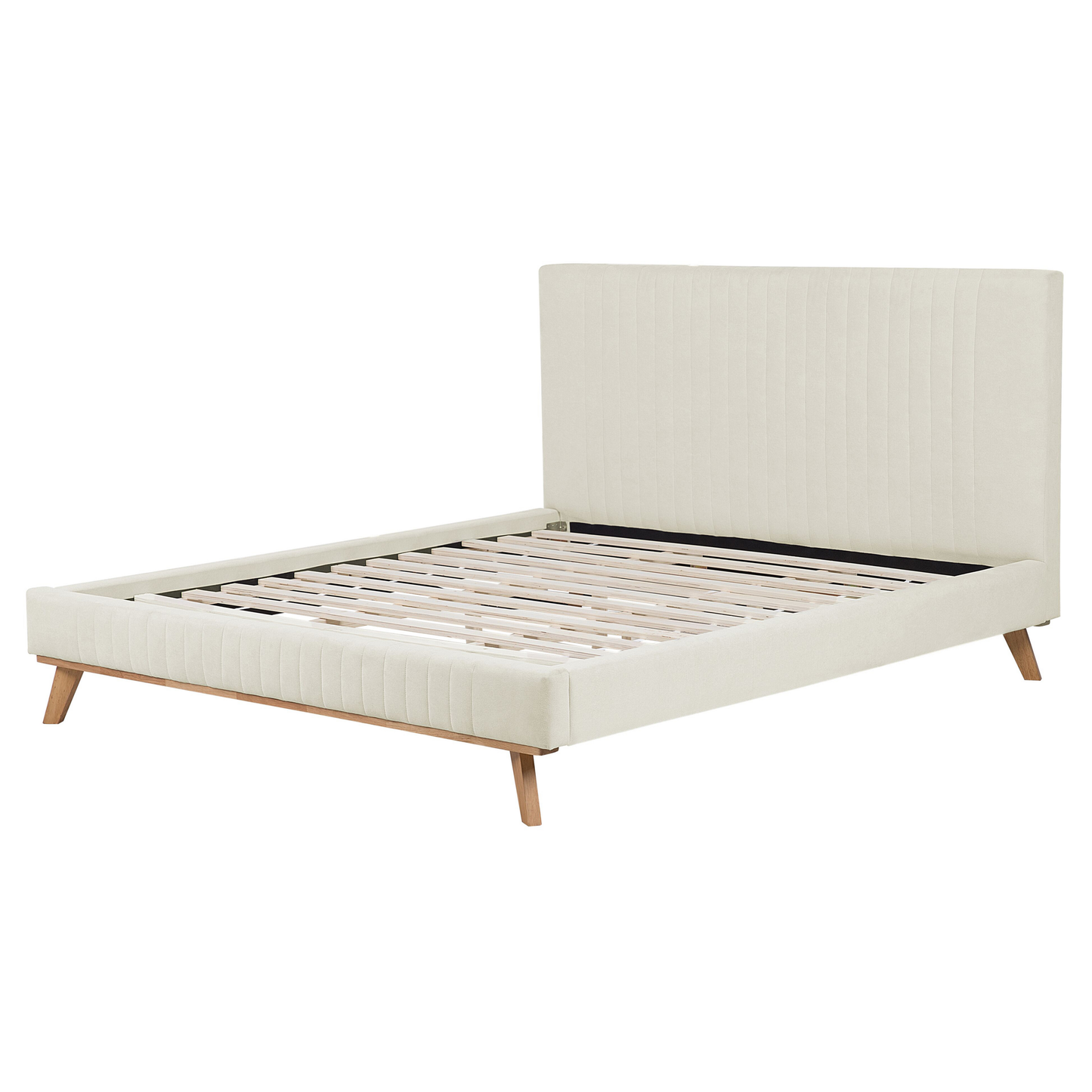 Bett mit Lattenrost Chenillegewebe TALENCE 160 x 200 cm Hellbeige