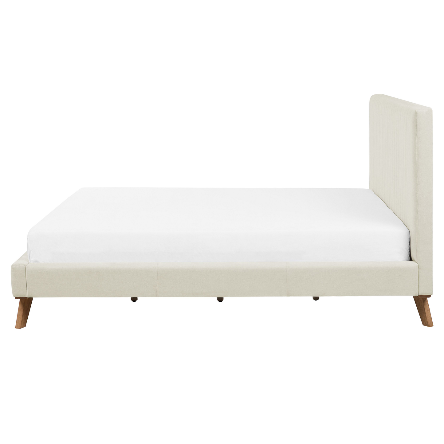 Bett mit Lattenrost Chenillegewebe TALENCE 160 x 200 cm Hellbeige