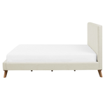 Bett mit Lattenrost Chenillegewebe TALENCE 160 x 200 cm Hellbeige