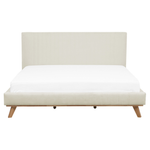 Bett mit Lattenrost Chenillegewebe TALENCE 160 x 200 cm Hellbeige