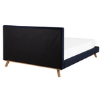 Bett mit Lattenrost Chenillegewebe TALENCE 160 x 200 cm Dunkelblau