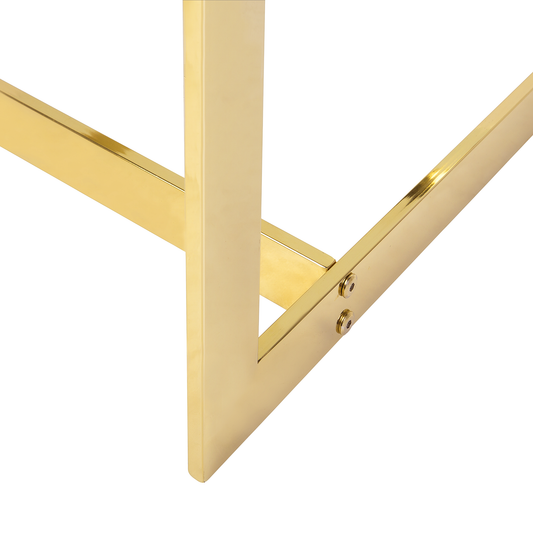 Couchtisch Glas / Edelstahl gold quadratisch 80 x 80 cm CRYSTAL
