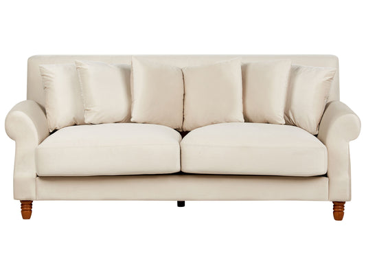 2-Sitzer Sofa Samtstoff cremeweiss EIKE