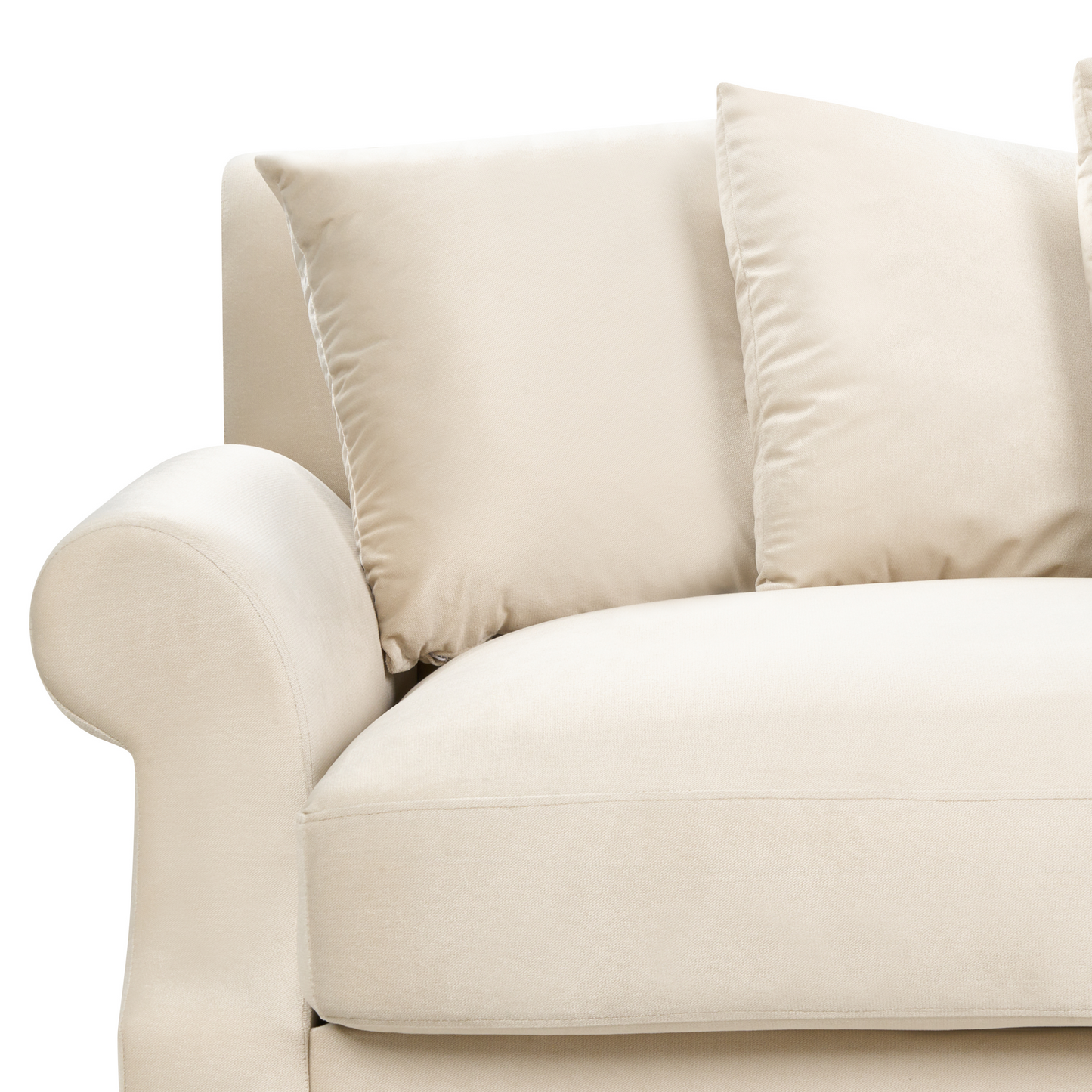 2-Sitzer Sofa Samtstoff cremeweiss EIKE