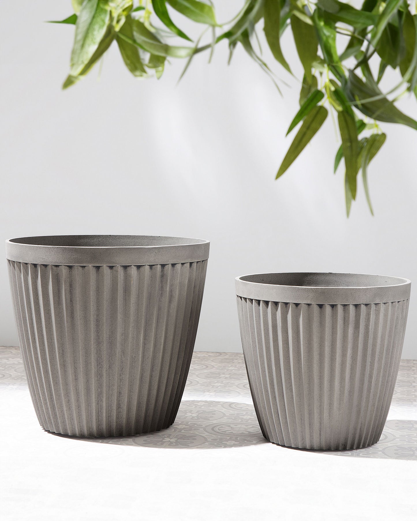 Blumenkübel POKA Stein 36 cm Taupe