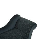 Chaiselongue Samtstoff dunkelgrün Blättermuster rechtsseitig BIARRITZ