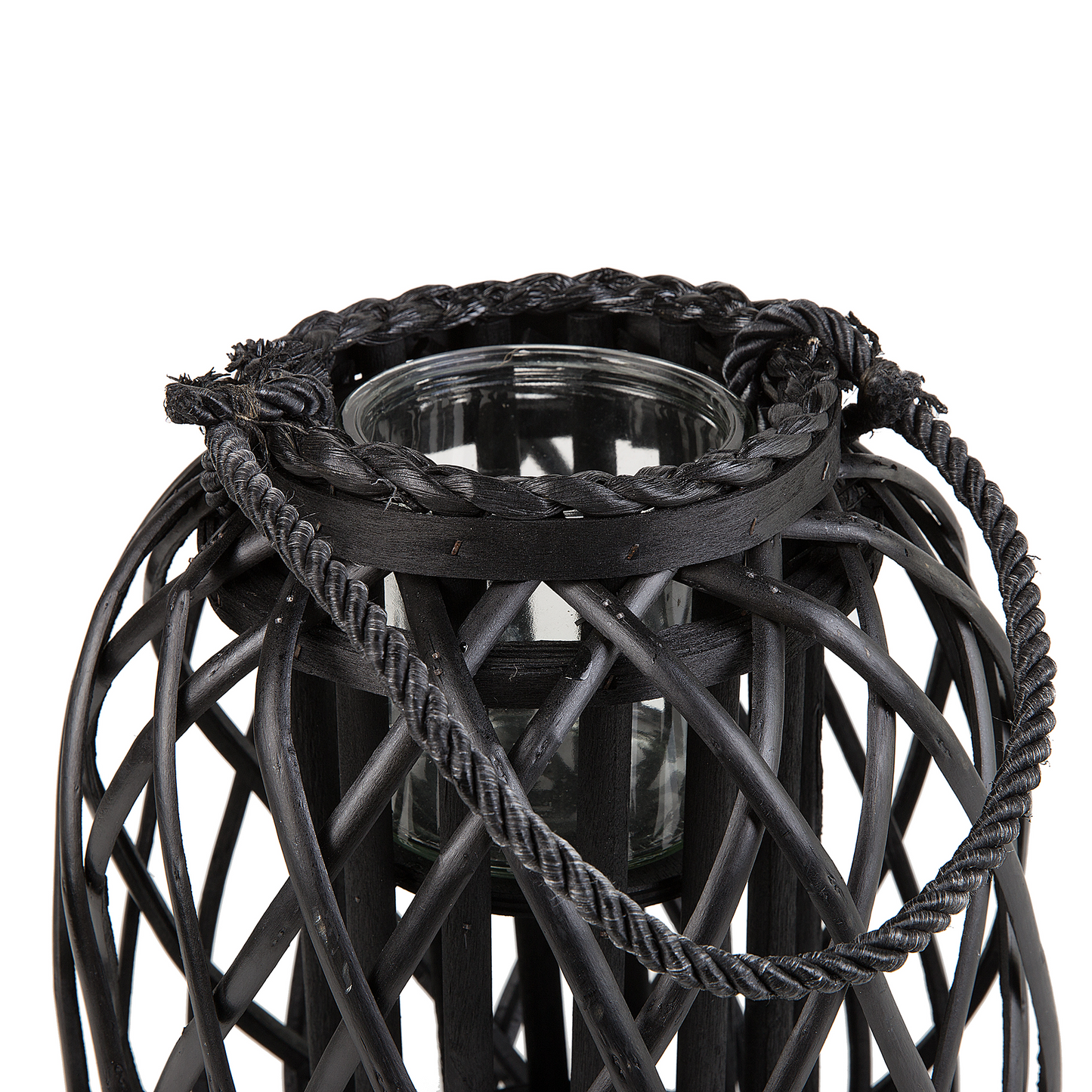 Laterne MAURITIUS Holz 30 cm Schwarz