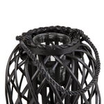 Laterne MAURITIUS Holz 30 cm Schwarz