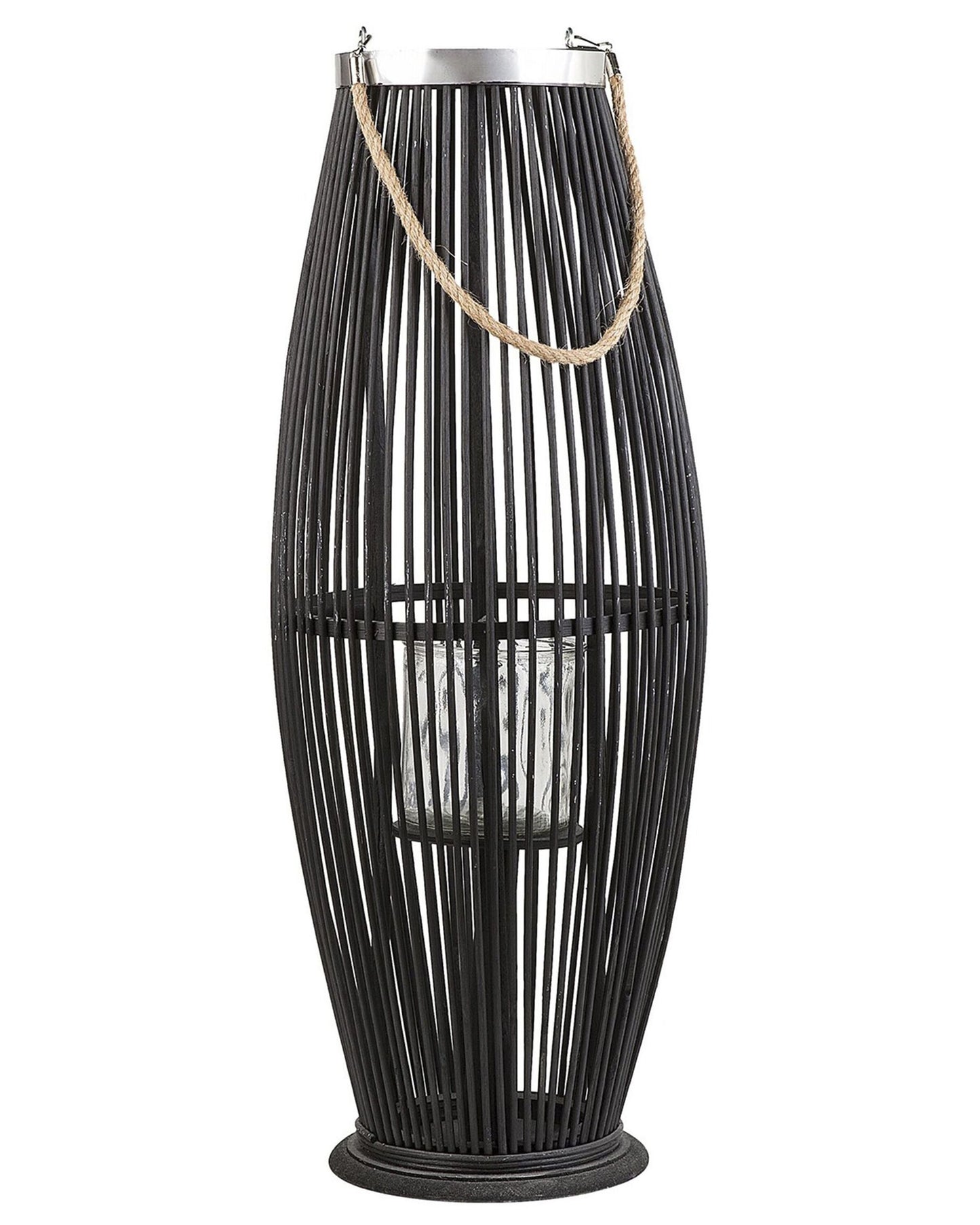 Laterne TAHITI Bambusholz 72 cm Schwarz