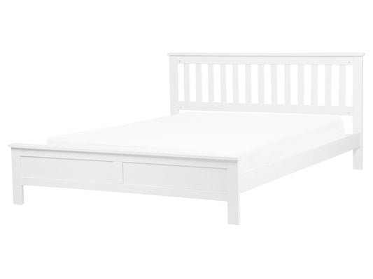 Bett mit Lattenrost Kiefernholz MAYENNE 160 x 200 cm Weiss