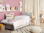 Boxspringbett Stoff ADMIRAL 90 x 200 cm Hellgrau