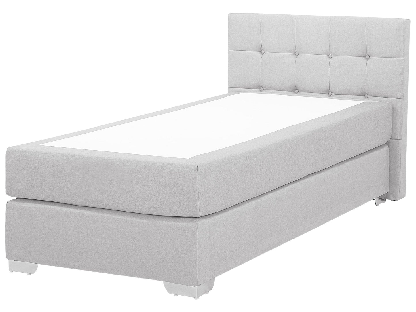 Boxspringbett Stoff ADMIRAL 90 x 200 cm Hellgrau