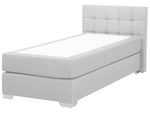 Boxspringbett Stoff ADMIRAL 90 x 200 cm Hellgrau