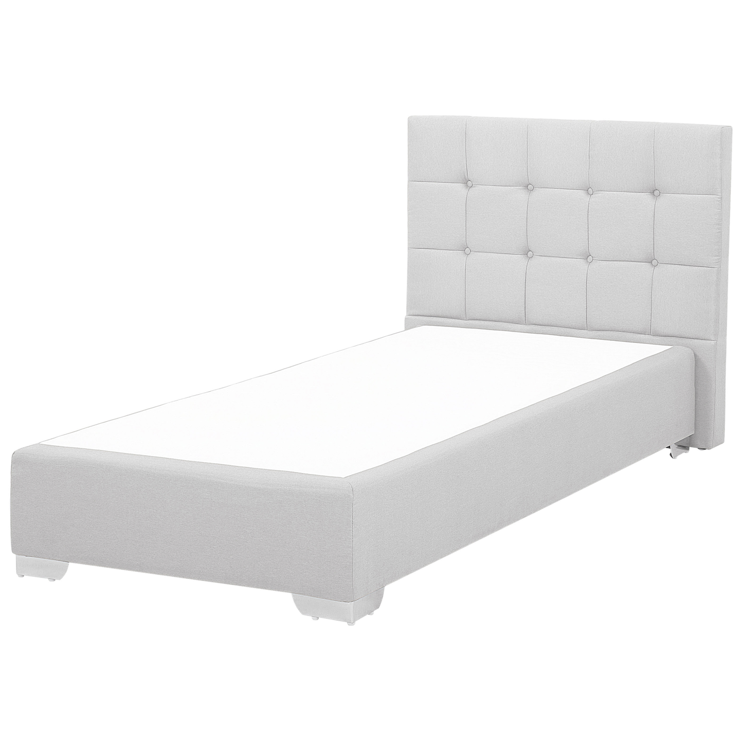 Boxspringbett Stoff ADMIRAL 90 x 200 cm Hellgrau