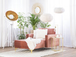 Chaiselongue Samtstoff rosa / gold ABERDEEN