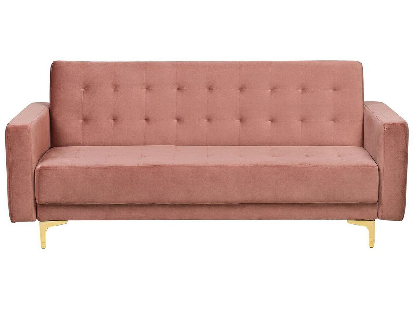 Schlafsofa 3-Sitzer Samtstoff rosa ABERDEEN