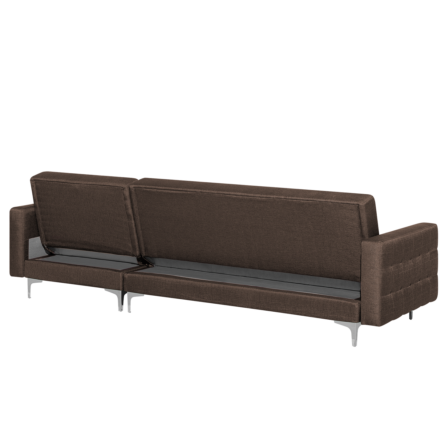 4-Sitzer Ecksofa dunkelbraun Schlaffunktion linksseitig ABERDEEN