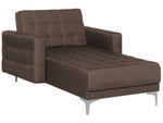 Chaiselongue Polsterbezug dunkelbraun / silber ABERDEEN