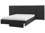 Polsterbett Leinenoptik grau Lattenrost 180 x 200 cm MILLAU