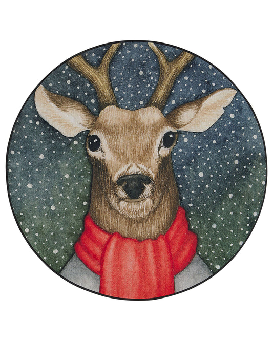 Teppich Weihnachtsmotiv ⌀ 140 cm EREGLI