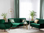 Sofa Set Samtstoff smaragdgrün 6-Sitzer BODO