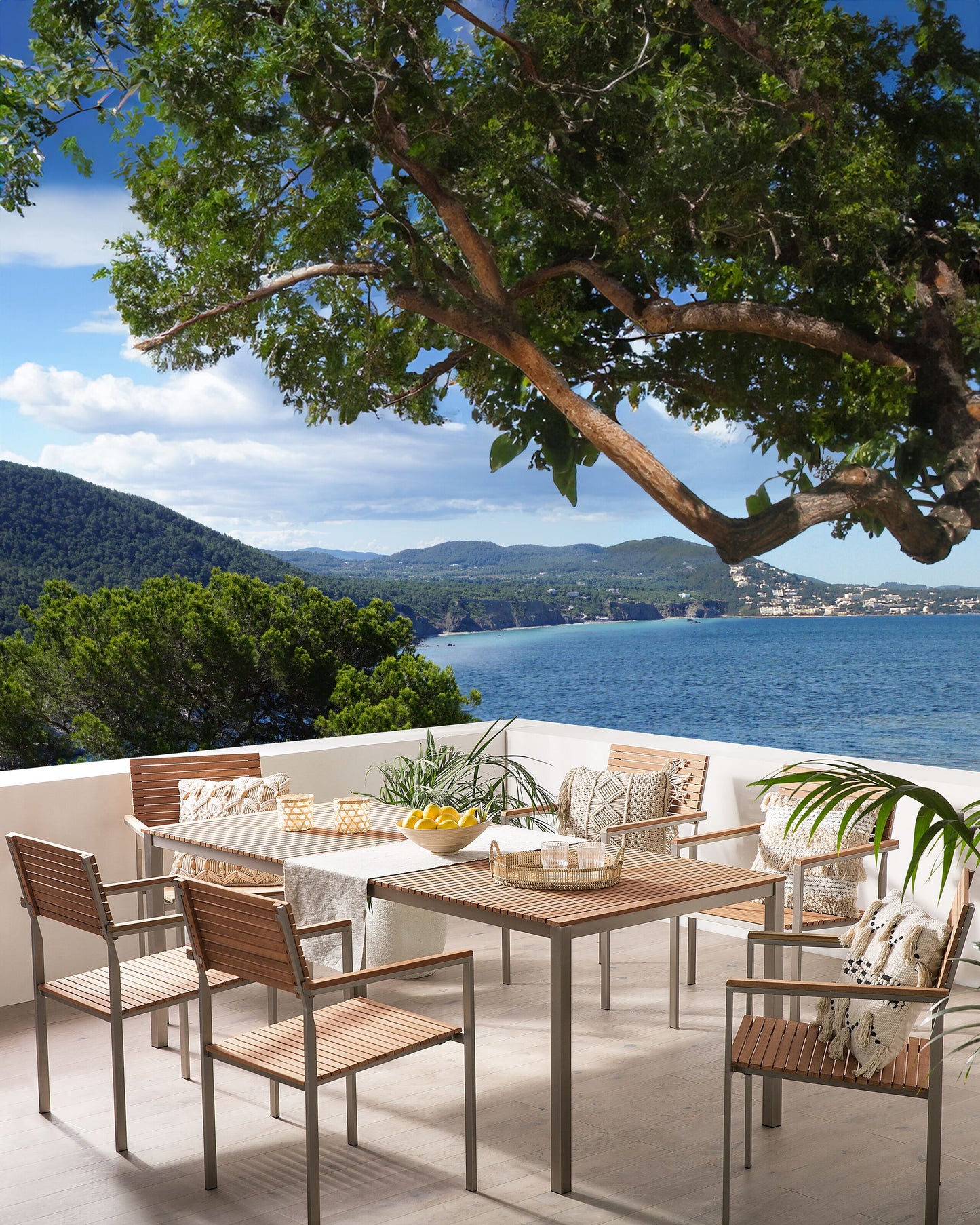 Gartenstuhl 6er Set VIAREGGIO Holz Braun