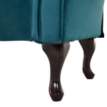 Chaiselongue Samtstoff blaugrün rechtsseitig LATTES