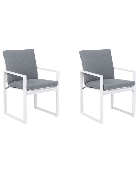 Set mit 2 Stühlen und Sitzkissen PANCOLE Stoff Grau