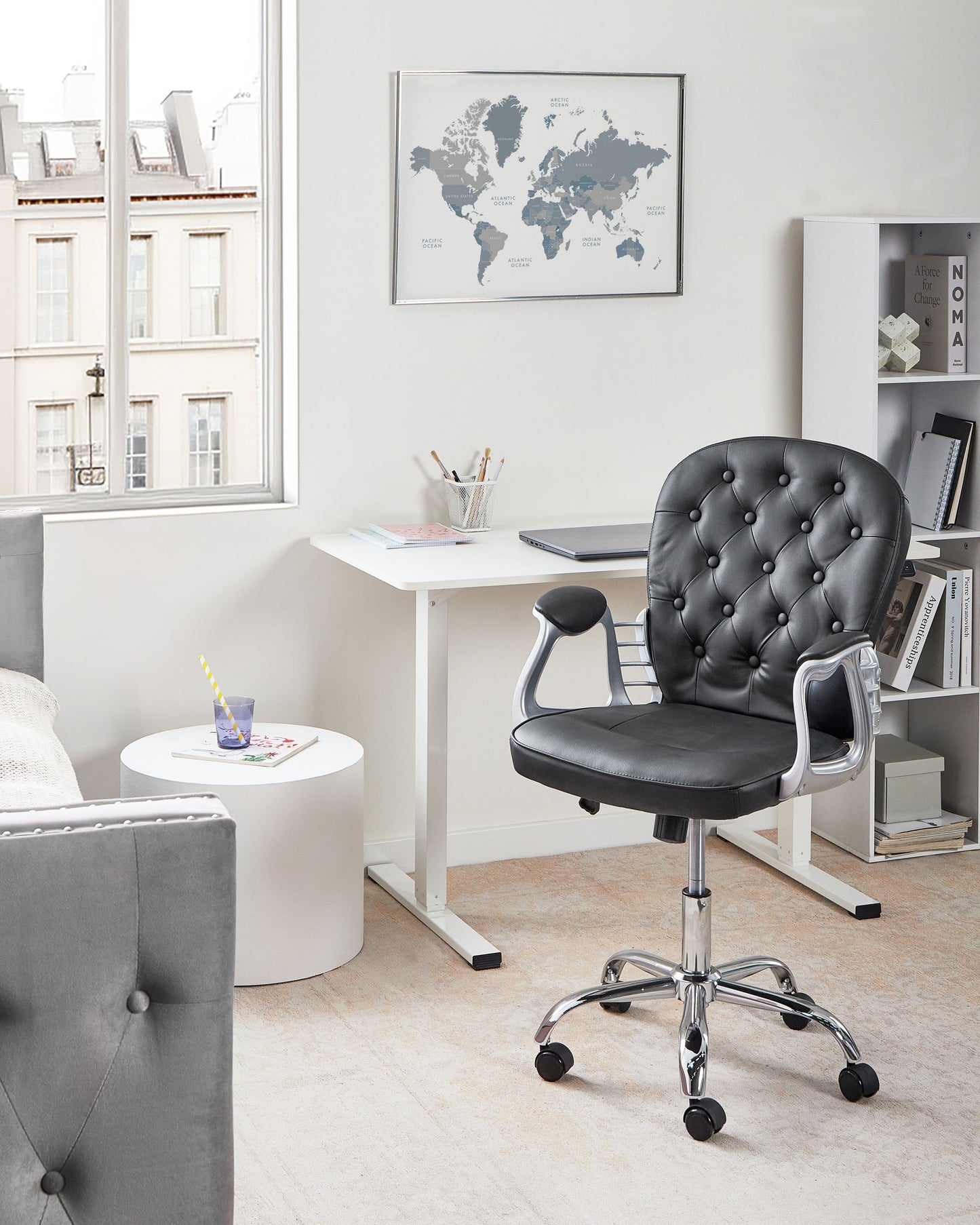 Bürostuhl drehbar PRINCESS Kunstleder Schwarz