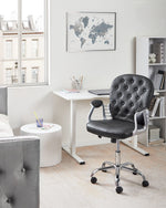 Bürostuhl drehbar PRINCESS Kunstleder Schwarz