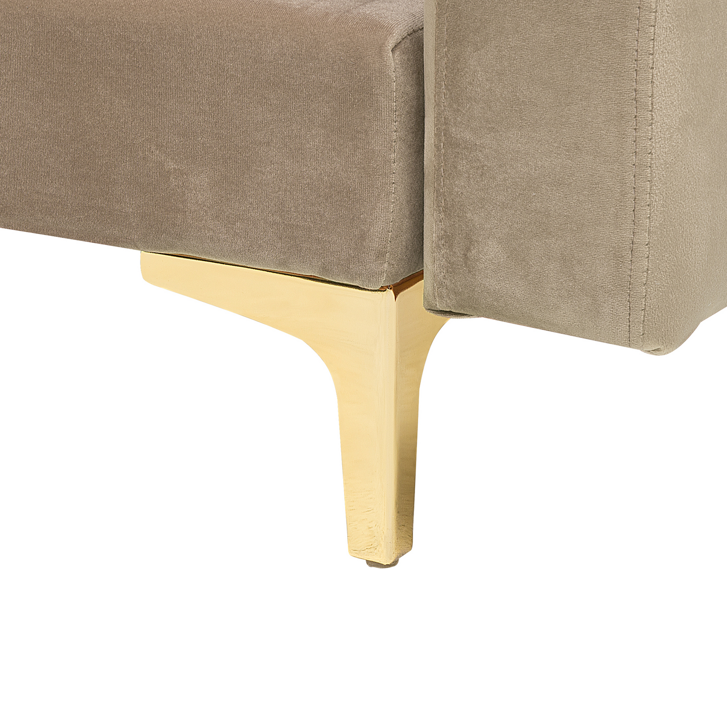 Schlafsofa U-förmig Samtstoff sandbeige ABERDEEN