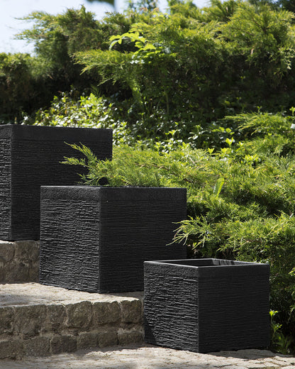 Blumenkübel PAROS Keramik 40 cm Schwarz