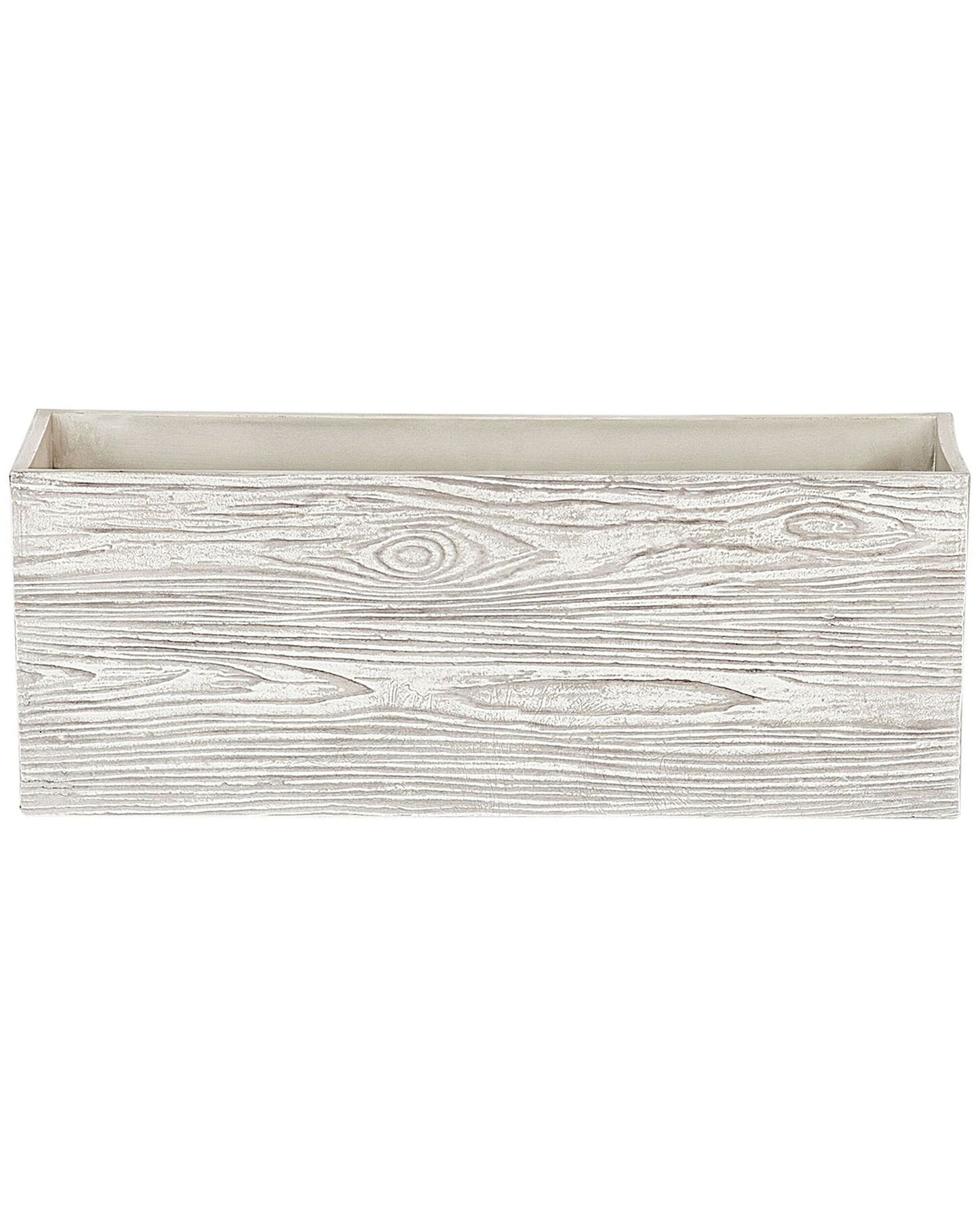 Blumentopf weiss Holzoptik rechteckig 54 x 17 x 21 cm PAOS