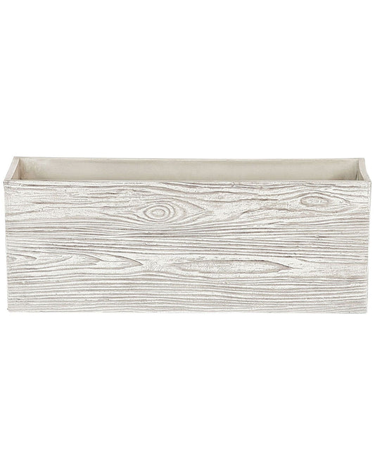 Blumentopf weiss Holzoptik rechteckig 54 x 17 x 21 cm PAOS