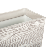 Blumentopf weiss Holzoptik rechteckig 54 x 17 x 21 cm PAOS