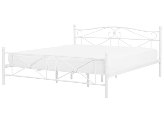 Bett mit Lattenrost Metall RODEZ 180 x 200 cm Weiss