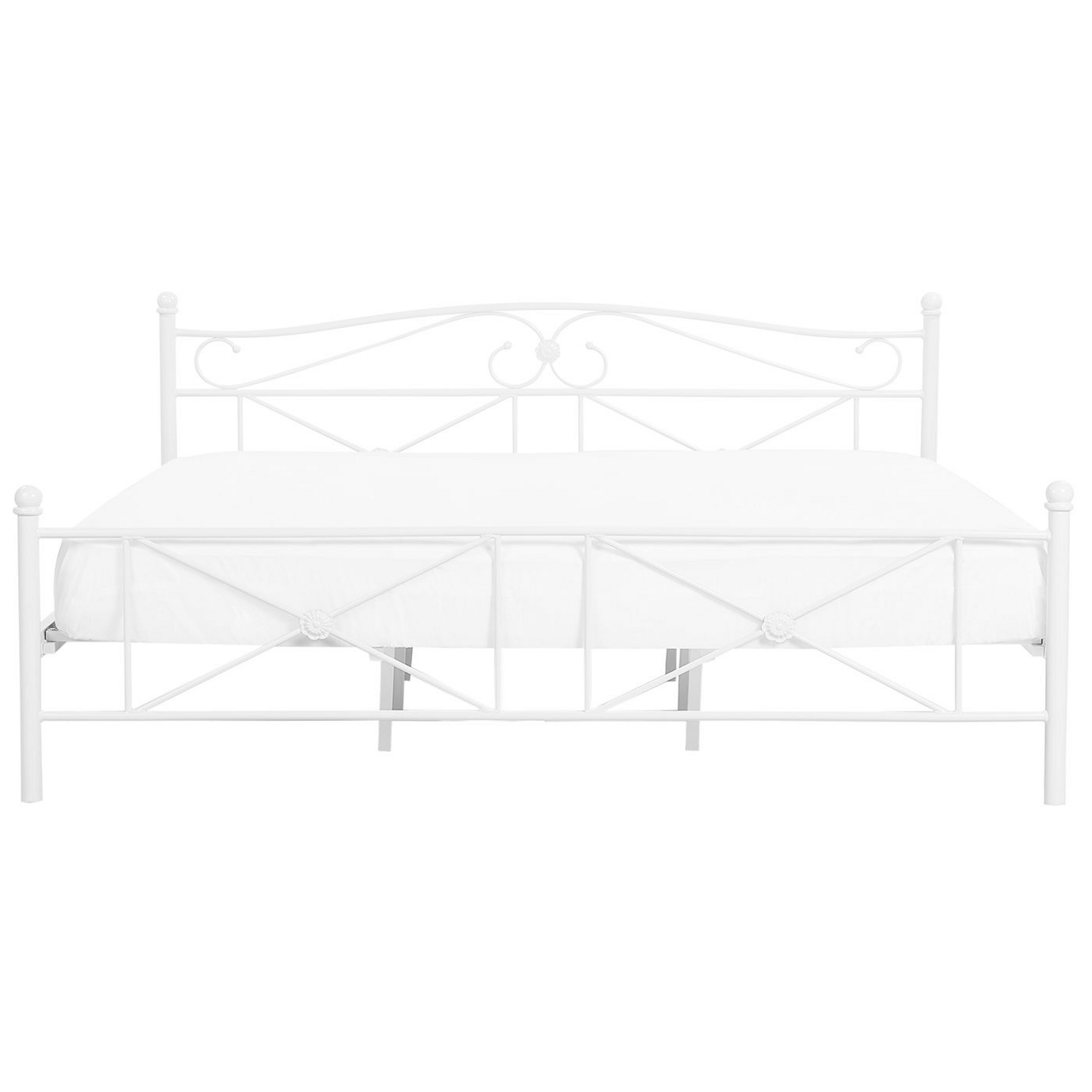 Bett mit Lattenrost Metall RODEZ 180 x 200 cm Weiss