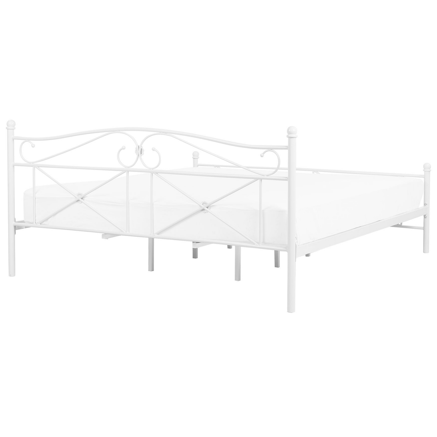 Bett mit Lattenrost Metall RODEZ 180 x 200 cm Weiss