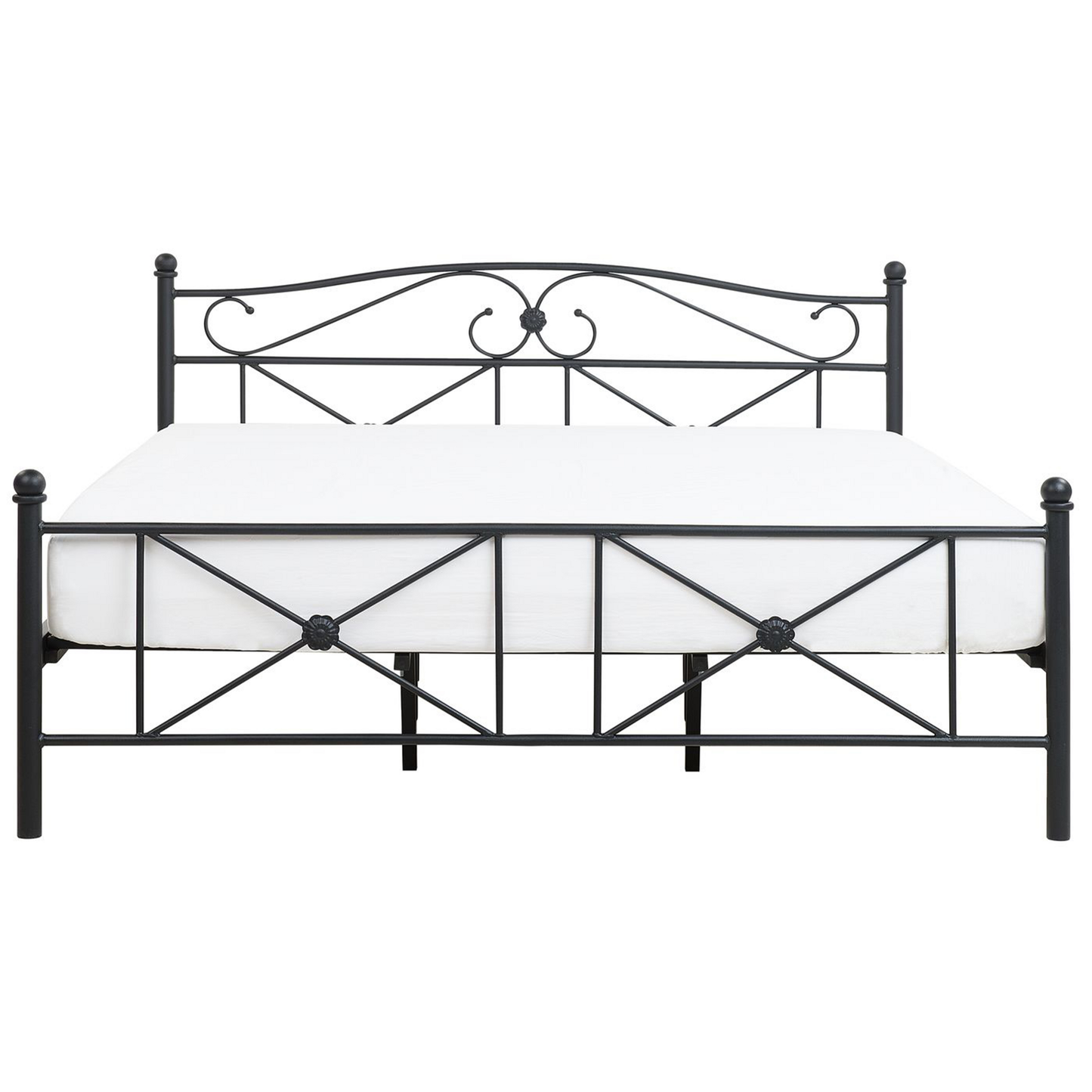 Bett mit Lattenrost Metall RODEZ 180 x 200 cm Schwarz