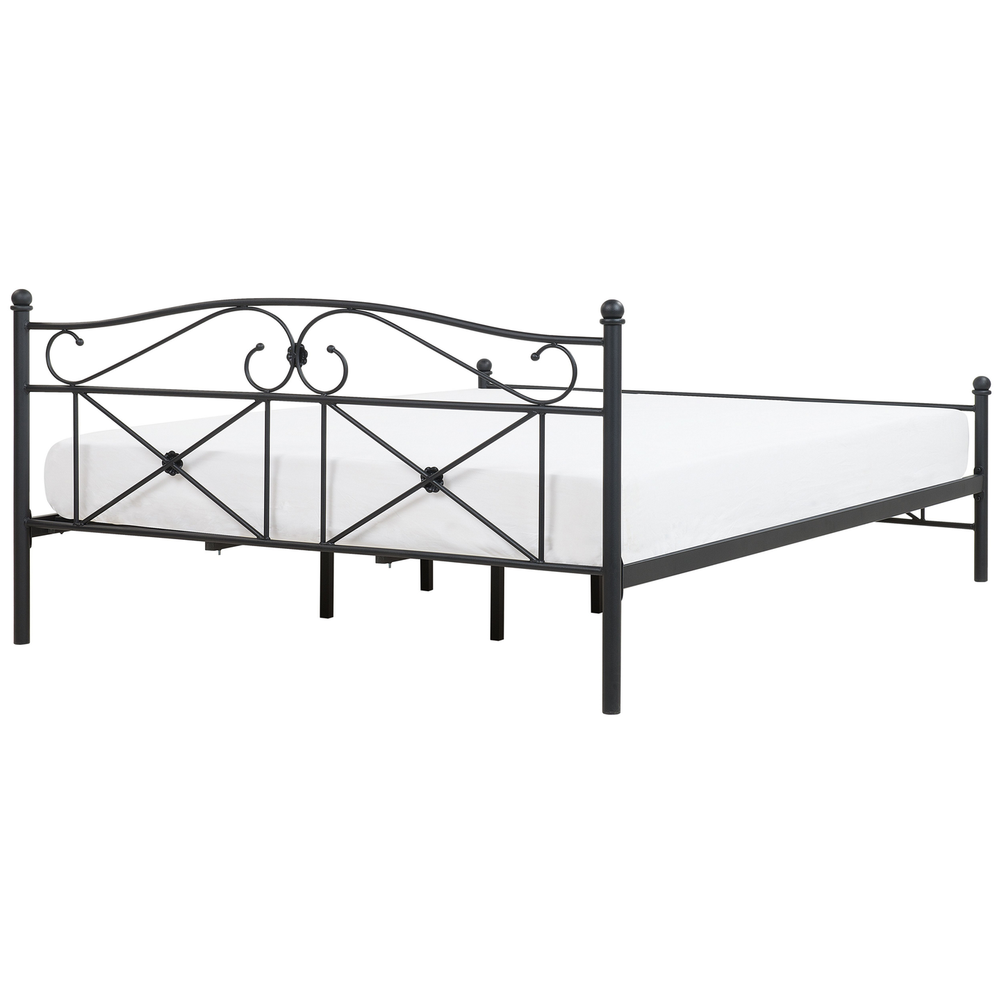 Bett mit Lattenrost Metall RODEZ 180 x 200 cm Schwarz