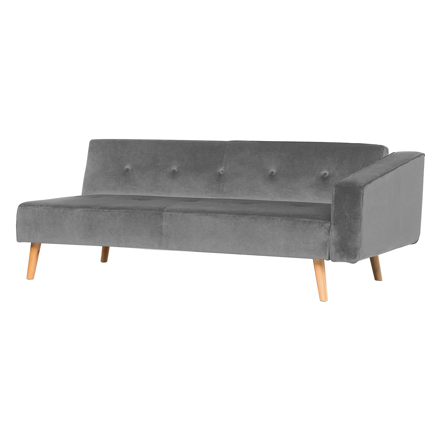 Ecksofa VADSO Grau Samtstoff Rechtsseitig