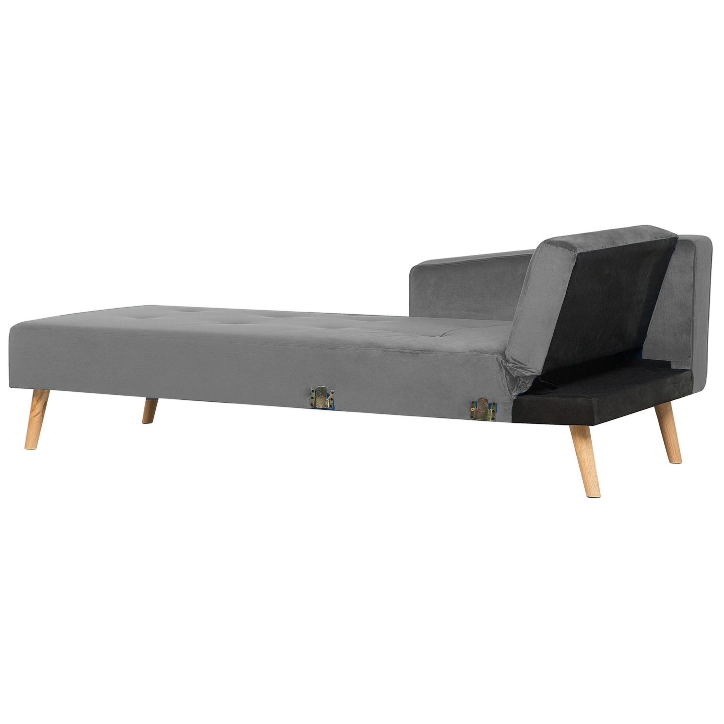 Ecksofa VADSO Grau Samtstoff Rechtsseitig