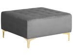 Ottomane ABERDEEN Samtstoff Grau