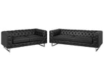 Sofa Set Kunstleder schwarz 5-Sitzer VISSLAND