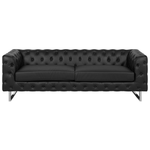 Sofa Set Kunstleder schwarz 5-Sitzer VISSLAND